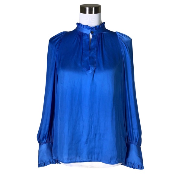 Zadig & Voltaire Royal Blue Satin Blouse - Picture 1 of 3